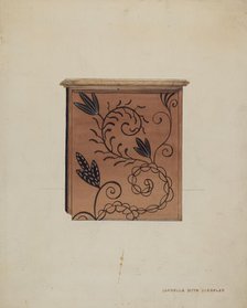 Side View of Guilford Painted Chest, c. 1936. Creator: Isabella Ruth Doerfler.