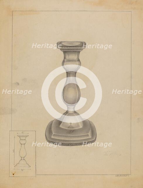 Candlestick, c. 1936. Creator: Milton Grubstein.