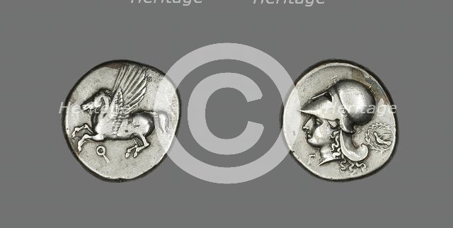 Stater (Coin) Depicting Pegasus, 350-338 BCE. Creator: Unknown.