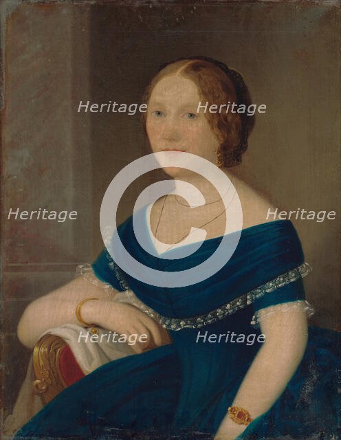 Portrait of a Lady in Blue, 1850-1860. Creator: Unknown.
