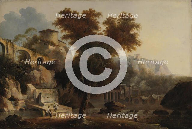 Italian landscape with ruins of an aqueduct, 1811. Creator: Louis Belanger.