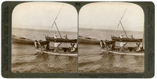Fishermen on the Sea of Galilee, Palestine, 1900.Artist: Underwood & Underwood