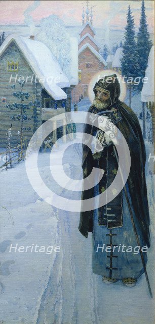 Saint Sergius' labours (Triptych, Right part), 1896. Artist: Nesterov, Mikhail Vasilyevich (1862-1942)