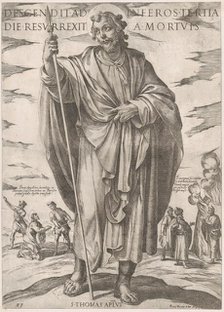 St. Thomas, from 'Christ, Mary and the Apostles', late 16th century. Creator: Antonio Tempesta.