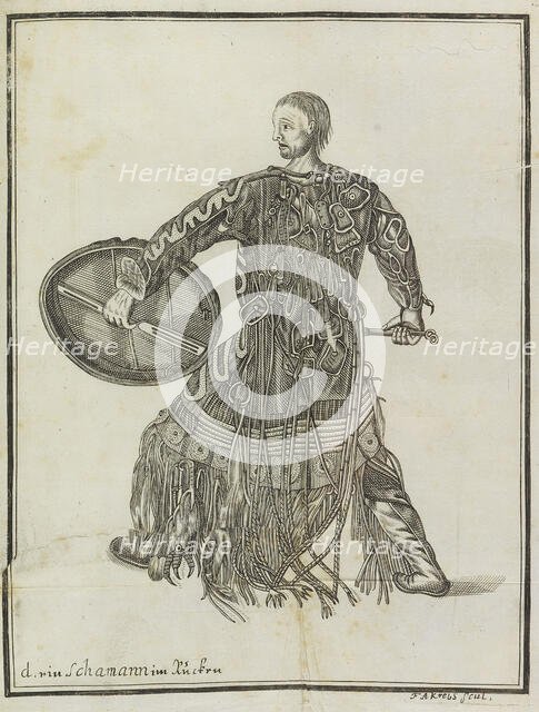 A shaman. From Description of the country Kamchatka, c. 1750. Creator: Steller (Stoeller), Georg Wilhelm (1709-1746).