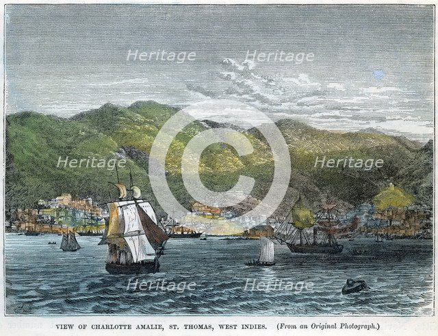 'View of Charlotte Amalie, St Thomas, West Indies', c1880. Artist: Unknown