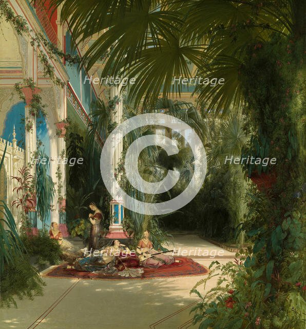The Interior of the Palm House on the Pfaueninsel Near Potsdam, 1834. Creator: Karl Blechen.