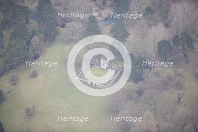 Deer shelter in Auckland Castle deer park, Bishop Auckland, County Durham, 2016. Creator: Matthew Oakey.