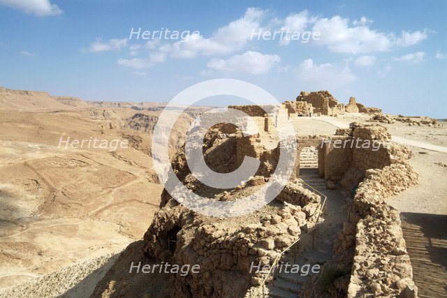 The western gate of Masada, Israel. Artist: Samuel Magal