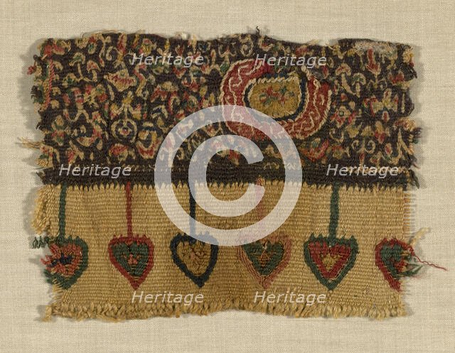 Fragment, Egypt, Roman period (30B.C.-641 A.D.)/ Sassanid period (621-629 A.D.)/ Arab period... Creator: Unknown.