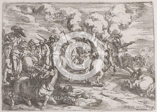 Plate 6: the combat, 1635-60. Creator: Jacques Courtois.