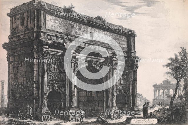 The Arch of Septimus Severus, 1772. Creator: Giovanni Battista Piranesi.