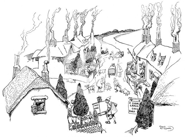 'A village, the most cheerful in the world', 1906. Artist: Gordon Frederick Browne