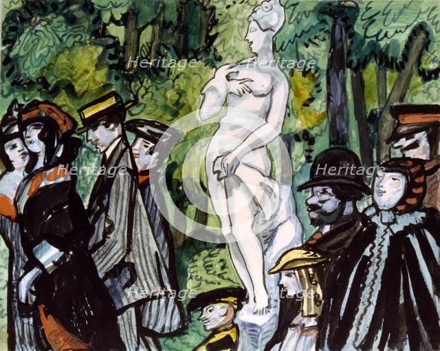 'In the Summer Garden', 20th century.  Artist: Sergey Sudyekin