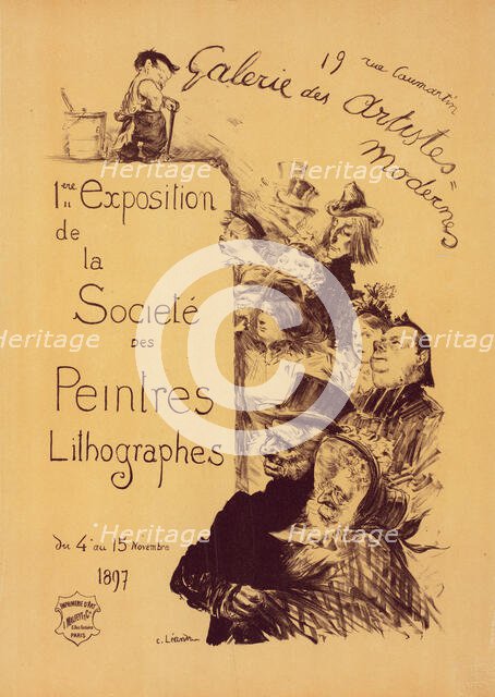 Affiche pour la "Galerie des Artistes modernes"., c1900. Creator: Charles-Lucien Leandre.