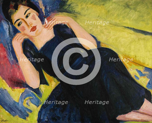 Young woman smoking, 1921