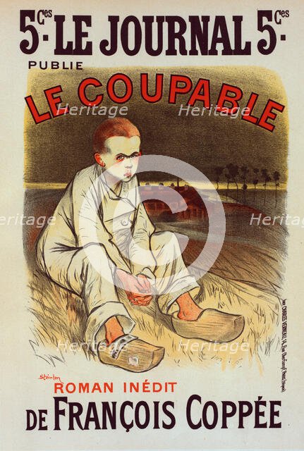 Affiche pour le roman "le Coupable", de François Coppée, publié dans le Journal., c1898. Creator: Theophile Alexandre Steinlen.