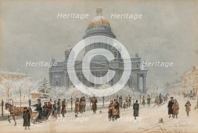 Winter Landscape with the Saint Isaac's Cathedral, 1869.