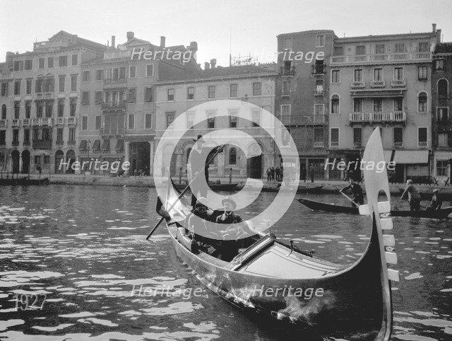 Gondola on the Grand Canal, Venice, 1920s. Artist: Unknown