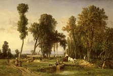View at La Ferté-Saint-Aubin, near Orléans, 1837. Creator: Constant Troyon.
