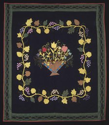 Bedcover (Basket of Flowers Quilt), Kentucky, c.  1860. Creator: Unknown.