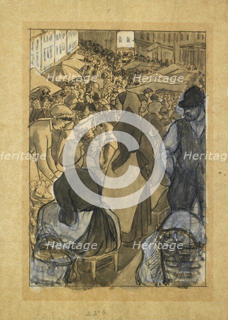 Market Scene, c1880s Artist: Camille Pissarro.