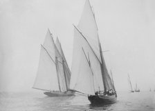 Unknown yawl and schooner under sail. Creator: Kirk & Sons of Cowes.