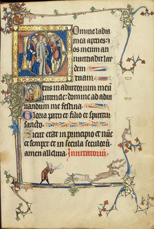 Initial D: The Betrayal of Christ; Initial D: Christ in the Clouds and Nuns in Prayer, about 1300. Creator: Unknown.