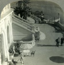 'A Palm-lined Terrace along the Promenade de Anglais, Nice on the Riviera, France', c1930s. Creator: Unknown.