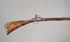 Flintlock Gun, French, Saint-Etienne, dated 1735. Creators: Louis Jaley, Nicolas Carteron, Joseph Blachon.