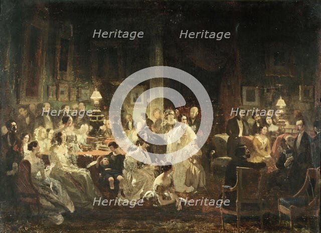Le Salon de M. Irisson, le soir du 19 août 1839, c1844. Creator: Prosper Lafaye.