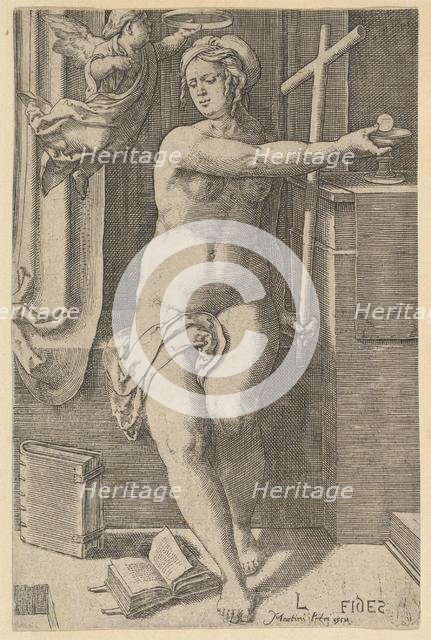 Faith, from the series The Seven Virtues, 1530. Creator: Lucas van Leyden.