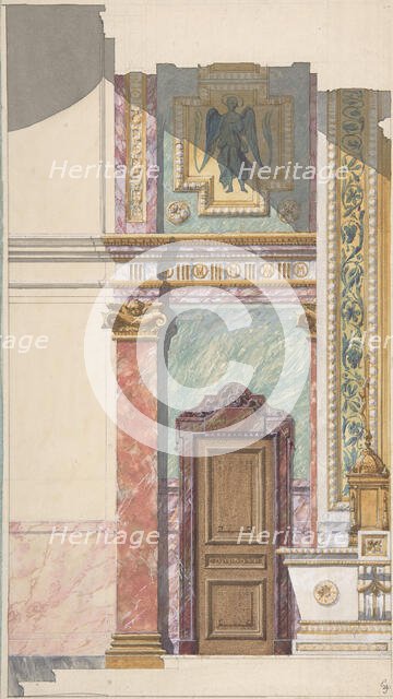 Side View of Design for Altar, second half 19th century. Creators: Jules-Edmond-Charles Lachaise, Eugène-Pierre Gourdet.