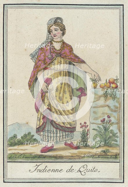 Costumes de Différents Pays, 'Indienne de Quito', c1797. Creators: Jacques Grasset de Saint-Sauveur, LF Labrousse.