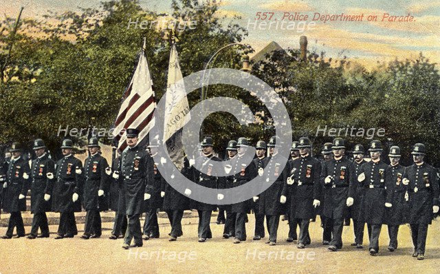 Chicago Police Department on parade, Chicago, Illinois, USA, 1910. Artist: Unknown