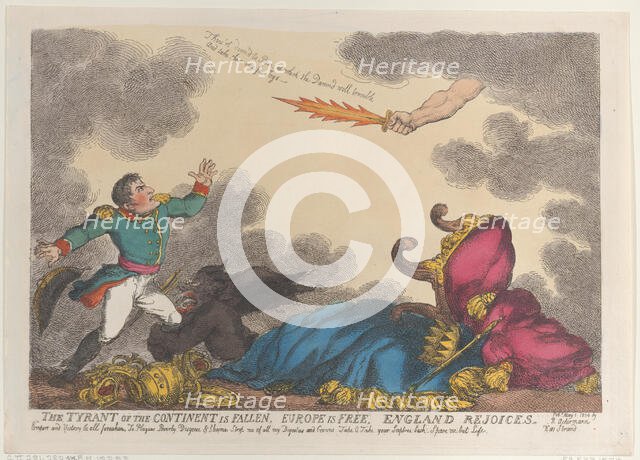 The Tyrant of the Continent is Fallen, Europe is Free, England Rejoices, May 1, 1814., May 1, 1814. Creator: Thomas Rowlandson.