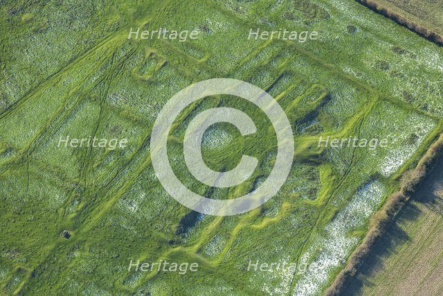 The earthwork remains of part of the deserted medieval village of Gainsthorpe...Lincolnshire, 2024 Creator: Robyn Andrews.