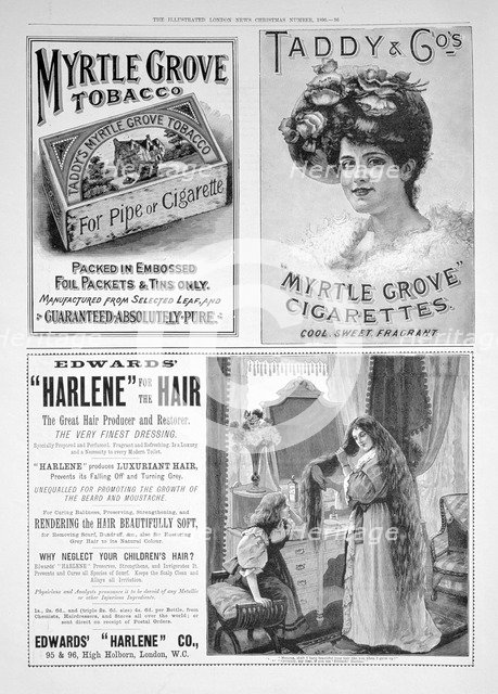 An advertising page in the Illustrated London News, Christmas number, 1896. Artist: Unknown