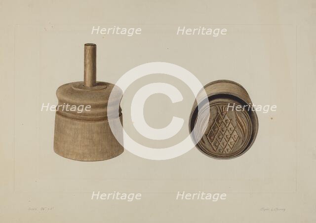 Pa. German Butter Mold, 1935/1942. Creator: Clyde L. Cheney.