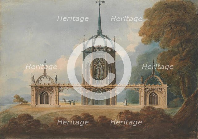 Design for a Gothic "Belle Vue", ca. 1800. Creator: William Hurst Ashpitel.