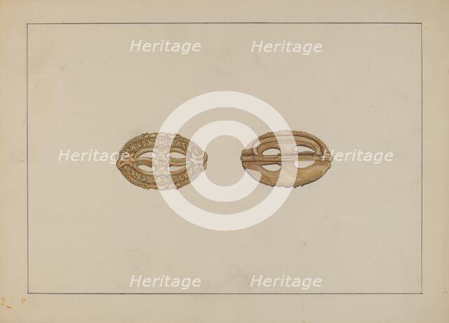 Buckle, c. 1937. Creator: Evelyn Bailey.