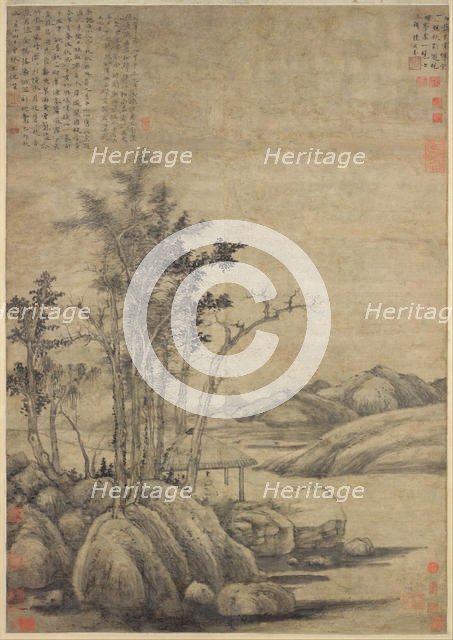 Enjoying the Wilderness in an Autumn Grove, dated 1339. Creator: Ni Zan.