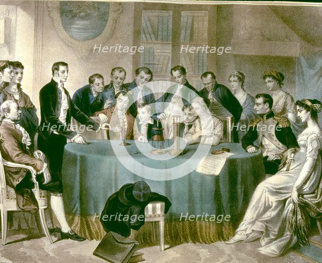 Volta presents his experiments to the First Consul Napoleon I' Alessandro Volta Earl of Volta (17…