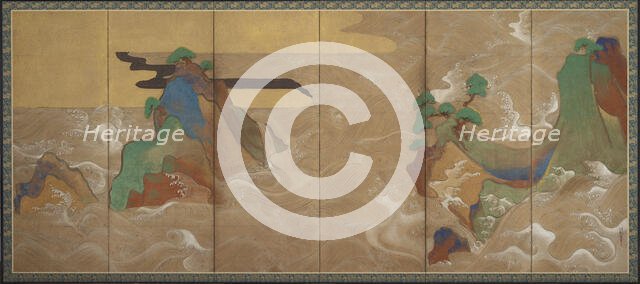 Waves at Matsushima, 17th century. Creator: Sôtatsu.