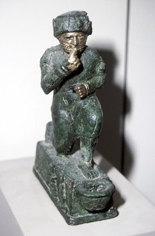 Bronze figurine of a kneeling worshipper, Larsa, 2nd millenium BC. Artist: Unknown
