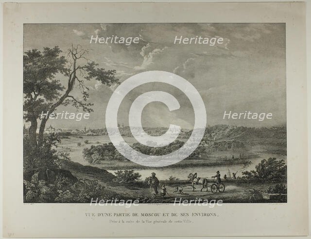 View of a Part of Moscow and its Surrounding Areas, 1833. Creator: Louis Julien Jacottet.
