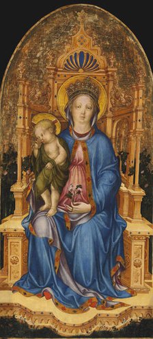 Madonna and Child Enthroned, Early 1450s. Creator: Giambono, Michele (c. 1400-c. 1462).