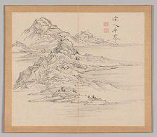 Double Album of Landscape Studies after Ikeno Taiga, Volume 1 (leaf 35), 18th century. Creator: Aoki Shukuya (Japanese, 1789).