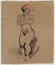 Standing Female Nude, c1910. Creator: Max Pechstein.