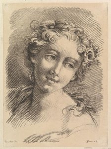 Head of a Woman, 1748-69. Creators: Jean Charles Francois, Francois Boucher.
